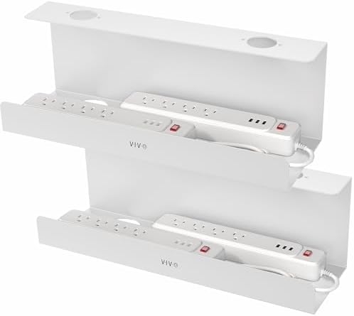 VIVO 2 Pack White 17 inch Extra Deep Cable Management Tray, DESK-AC16-2CW by Unknown