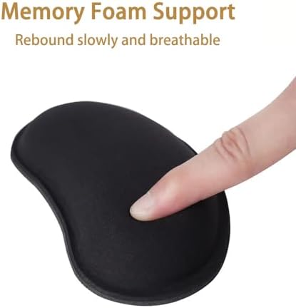 MXCOIRTP Wrist Rest for Mouse, Ergonomic Memory Foam Wrist Cushion Support Pad, Mouse Wrist Pad with Non-Slip Base for Typing Pain Relief, Office, Home, Gaming, Computer, Black, 2PCS - Image 4