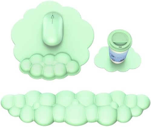 MOKURU Cloud Mouse Pad with Wrist Rest, Cloud Keyboard Wrist Rest, Mouse Pad Wrist Support, Ergonomic Keyboard Mouse Wrist Support (Green) by MOKURU
