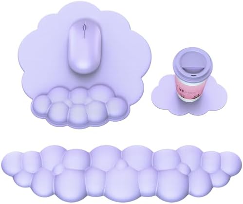 MOKURU Cloud Mouse Pad with Wrist Rest, Cloud Keyboard Wrist Rest, Mouse Pad Wrist Support, Ergonomic Keyboard Mouse Wrist Support (Purple) by MOKURU
