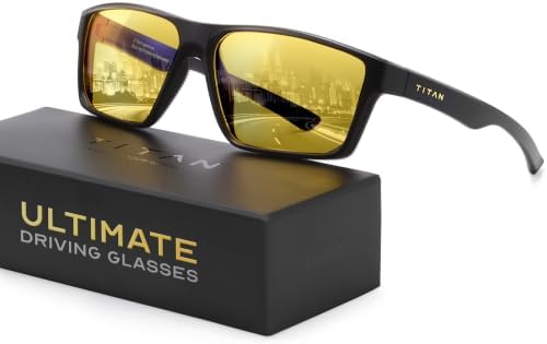 Titan Gaming Glasses, Blue Light Blocking, Night Driving Glasses for Men, Computer Protection, Gift for Gamers by livho