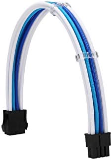 Formulamod PSU Cable Extension Kit 18AWG Sleeved, 24 Pin ATX + 8 Pin EPS + Dual 8 Pin PCI-E, Custom PC Cable Extensions with Combs for Clean Cable Management & Gaming PC Build (White Sky Blue Blue) - Image 4