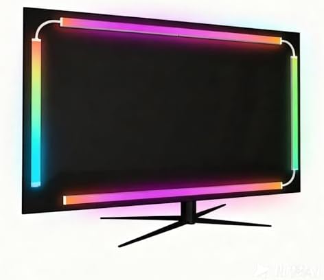 RGB Monitor Backlight with Screen Sync, Dual USB Powered Ambient Lighting Kit for 24 Inch PC Monitors, Music Mode, Dynamic Dreamcolor Gaming Lights for Desk Setup (4 Sides - 24 inch) by Unknown