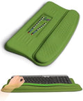 Ergonomic Wave Wrist Rest with Keyboard Stand, Cushioned Palm Rest, Comfortable Integrated Memory Foam for Natural Typing and Relieve Wrist Pain, Fresh Green by KUOSGM