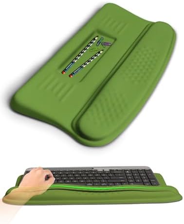 Ergonomic Wave Wrist Rest with Keyboard Stand, Cushioned Palm Rest, Comfortable Integrated Memory Foam for Natural Typing and Relieve Wrist Pain, Fresh Green by KUOSGM
