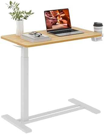 32''Large Medical Overbed Bedside Table with Wheels,Rolling Table by FitStand