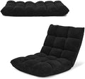 COSTWAY Adjustable Gaming Chair, Video Gaming Chairs with Back Support, Alloy Steel Frame, Soft Coral Fleece, Lazy Sofa Lounge for Reading Living Room Recliner for Adults Kids, Black by COSTWAY