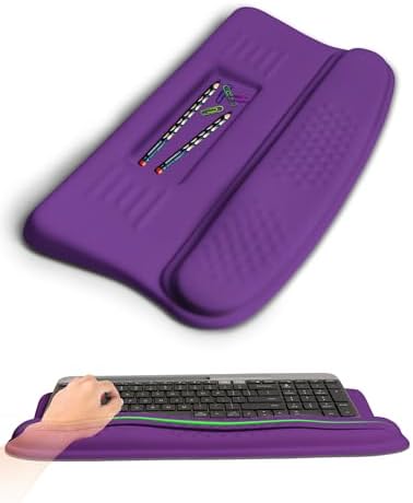 Ergonomic Wave Wrist Rest with Keyboard Stand, Cushioned Palm Rest, Comfortable Integrated Memory Foam for Natural Typing and Relieve Wrist Pain, Rich Purple by KUOSGM