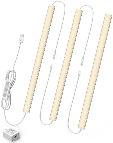 Under Cabinet Lighting Plug-in, Dimmable, 3pcs 12 Inch, 3000K by Vovamo