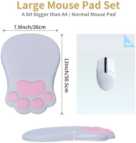 L-SPOUTTO Ergonomic Mouse Pad with Wrist Rest,Cute Mouse Pad Wrist Support - Image 4