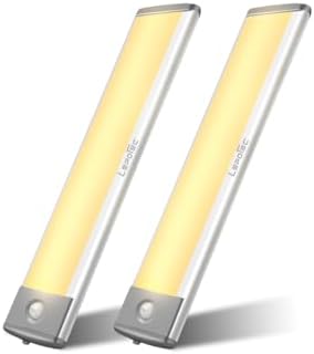 LEPOTEC 30 LED Under Counter Lighting, Motion Kitchen Cabinet Light, Battery Operated Closet Lights Pantry Light, Rechargeable Wireless Campervan Night Light,Warm White (2 Pack) by Home