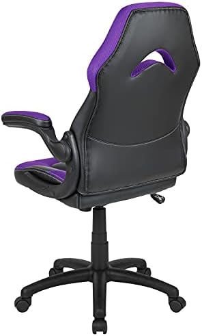 Flash Furniture X10 Gaming Chair Racing Office Ergonomic Computer PC Adjustable Swivel Chair with Flip-up Arms, Purple/Black LeatherSoft | Ergonomic, Flip-up Arms, Height Adjustable, Racing Style - Image 5