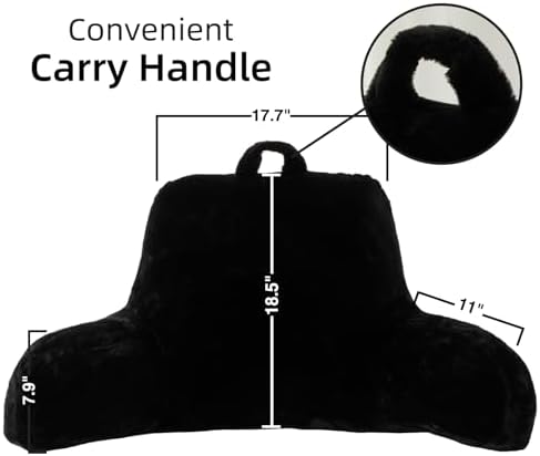 A Nice Night Black Reading Pillow, 18.5" Bed Wedge Pillows with Arms - Image 2
