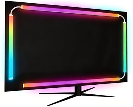 RGB Monitor Backlight with Screen Sync, Dual USB Powered Ambient Lighting Kit for 27 Inch Gaming Monitors, Music Mode, Immersive Dynamic LED Strip Lights for PC Setup (4 Sides - 27 inch) by Unknown