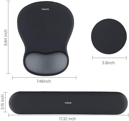 MOSISO Wrist Rest Support for Mouse Pad&Keyboard Set, Slate Gray - Image 7