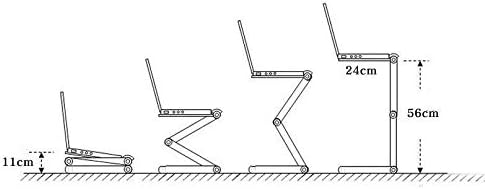 Adjustable Vented Laptop Table Stand Lapdesk Portable Bed Tray Tablet Book Stand Push Button Joints up to 17" (Pink) - Image 8