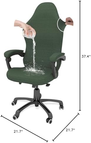 Gaming Chair Cover Game Chair Cover for Reclining Rotating Chair, Green | Waterproof, Cat Scratch Proof, Stretch with Amrest, Breathable, Anti-Scratch, Pet-Resistant,For Tall High Back Chairs - Image 3