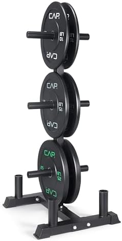 CAP 2-inch Olympic Bumper Plate Weight Set | 100-370 lbs | Multiple Colors | Storage Rack Optional by CAP