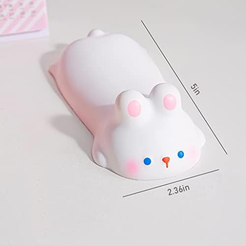Cityhermit Cute Wrist Rest Support for Mouse Keyboard Computer Arm Rest for Desk Ergonomic Kawaii Office Supplies Slow Rising PU Mouse Pad (White Rabbit) - Image 3