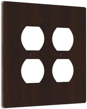 Decorative Switch Plate Covers Rustic Vintage Dark Brown Wood Grain 2-Gang Duplex Light Switch Covers Gfci Wall Plate Electrical Receptacle Switchplate Plug Faceplate for Farmhouse Decor - Image 2
