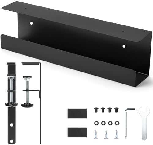 ZhiYo 17in Cable Management Under Desk Tray, 3in W x 4.7in H, Black - Image 7