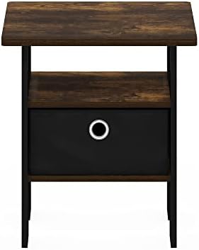 Furinno ANDREY Square Side Table, End Table, Night Stand, Amber Pine - Image 6