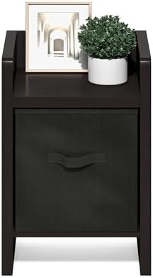 Furinno Viola Side Table, End Table with Storage Bin, Dark Oak - Image 5