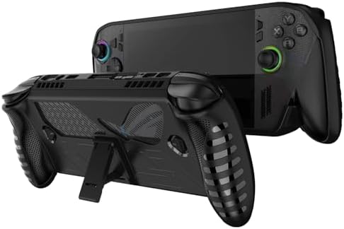 Protective Case Cover for ROG Xbox Ally/ROG Xbox Ally X, TPU Soft Slim Sleeve with Stand Drop-Proof Non-Slip Grip Wrap Protector Gaming Handheld Kickstand Skin Case (Black) by Unknown