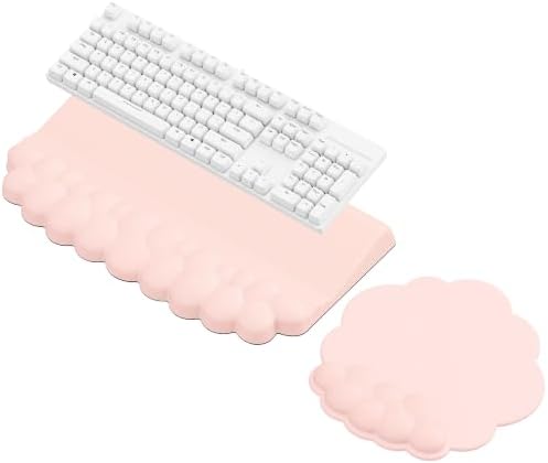Cloud Wrist Rest for Keyboard and Mouse, Keyboard Riser Pad for Desktop | PU Leather, Non-slip, Ergonomic Angle Adjustable Arm Rest, Soft Wrist Support, Waterproof by Laborio