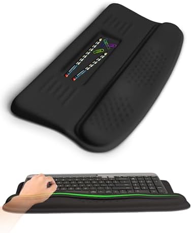 Ergonomic Wave Wrist Rest with Keyboard Stand, Cushioned Palm Rest, Comfortable Integrated Memory Foam for Natural Typing and Relieve Wrist Pain, Dark Night Black by KUOSGM