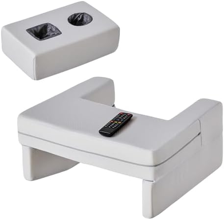 Sweetcrispy Ergonomic Lap Desk with Cup Holder & Reading Pillow, Grey - Image 4