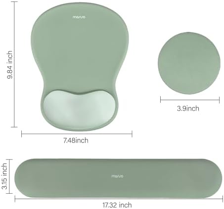 MOSISO Wrist Rest Support for Mouse Pad&Keyboard Set, Green - Image 7