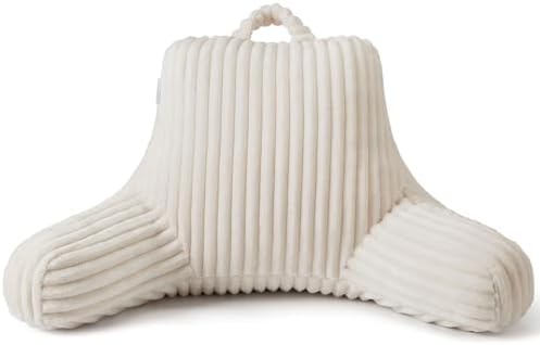 Blissful Diary Reading Pillow for Sitting in Bed, Flannel Back Pillow Bed Sitting Up for Adult & Children, Backrest Cushion for Sit Up in Couch or Floor, Dorm Essentials, Cream White - Image 4