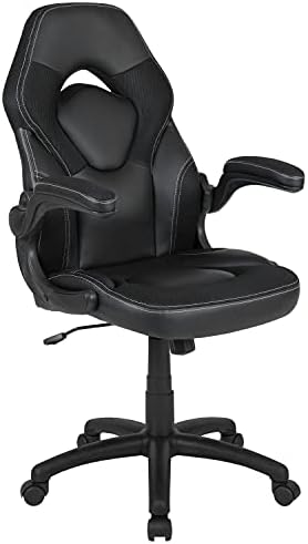 Flash Furniture X10 Gaming Chair Racing Office Ergonomic Computer PC Adjustable Swivel Chair with Flip-up Arms, Black LeatherSoft | Ergonomic, Flip-up Arms, Height Adjustable, Racing Style by FlashFurniture