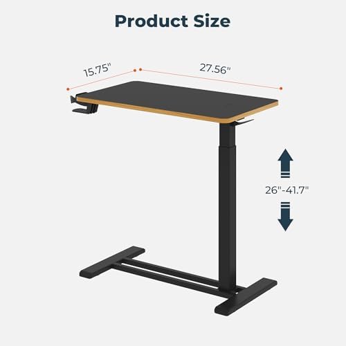 28'' Medical Overbed Bedside Table with Wheels,Rolling Table - Image 3