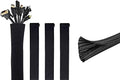 JOTO [4 Pack] 19-20 Inch Black Cable Management Sleeve Bundle with 26ft – 1/2 inch Black Cable Management Protector by JOTO