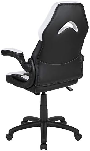 Flash Furniture X10 Gaming Chair Racing Office Ergonomic Computer PC Adjustable Swivel Chair with Flip-up Arms, White/Black LeatherSoft | Ergonomic, Flip-up Arms, Height Adjustable, Racing Style - Image 5