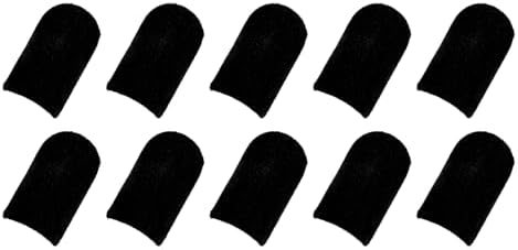 MECCANIXITY Finger Sleeves for Gaming, Touch Screen Finger Thumb Cover Sleeve, Carbon Fiber Anti-Sweat Breathable Black for Mobile Gaming Pack of 10 by MECCANIXITY