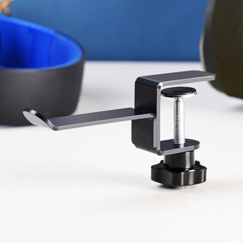 FRCOLOR Metal Headphone Holder Clamp Hook Under Desk Use, 2pcs Metal Headset Hanger Hooks with Painted Finish, Schoolbag and Headphone Storage Organizer for Home and Office - Image 7
