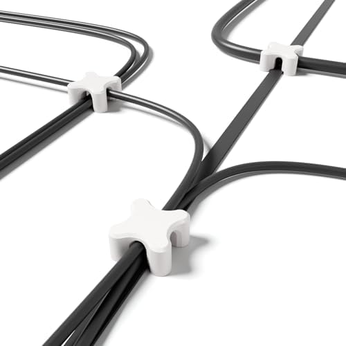 Magnetic Cable Organizer – Desktop Multipurpose Cord Keeper & Cable Management Clip for Home & Office (White Cross 20Pcs) by Unknown