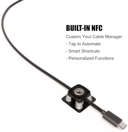 5 Pack Adhesive Cable Management Clips with Blank NTAG 215 NFC Tags, RF Shielded Packaged Cord Holders, Customizable Smart Shortcut Wire Organizer for Desktop, Home & Car Cable Arrangement - Image 2