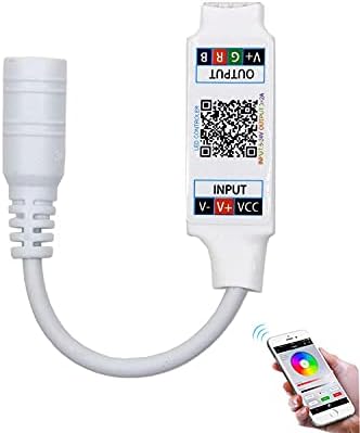 Mini RGB Bluetooth Controller DC 5V 12V 24V Music BT Smart APP Controller Light Strip Control for RGB LED Strip (Mini DC Bluetooth White) by Unknown