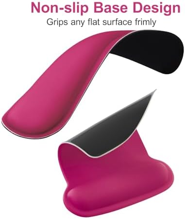 MOSISO Wrist Rest Support for Mouse Pad & Keyboard Set, Rose Red - Image 4