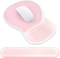 AKIT Ergonomic Gel Mouse Pad and Keyboard Wrist Rest, Non-Slip, Pink | Gel Wrist Support for Typing Comfort Non-slip Base Fits Standard Keyboards and Mice Reduces Fatigue During Long Work Sessions by AKITHomeGarden