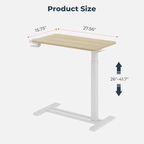 28'' Medical Overbed Bedside Table with Wheels,Rolling Table - Image 3