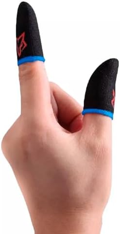 Finger Sleeves Breathable Touchscreen for Mobile Games V1 (6pcs) Profesional Finger Gloves Gamer PUGB Free Fire COD (Red/Blue) - Image 2