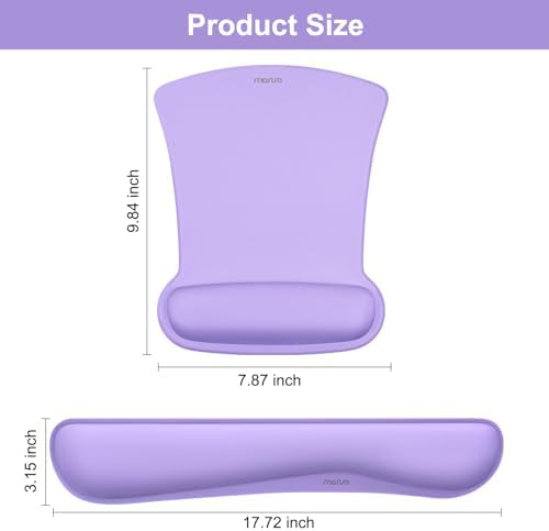 MOSISO Wrist Rest Support for Mouse Pad & Keyboard Set, Light Purple - Image 6