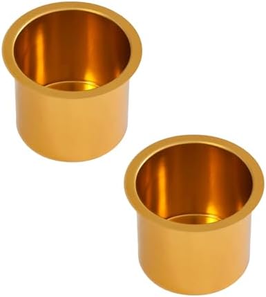 GSE Jumbo Aluminum Cup Holder for Casino Poker Tables, Gold, 2-Pack by GSEGamesSportsExpert