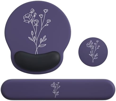 Mouse Pad with Keyboard Wrist Rest,Ergonomic Mousepad Support Set by VINEBURY