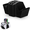 Game Controller Holder & Desktop Pen Organizer Stand With Ten Slots for Pens, Pencils, Stationery, Craft Tools & More - Universal Design for PS5 XBOX SERIES X ONE PS4 SWITCH PC Gamepads - D05 - Black by Brainwavz